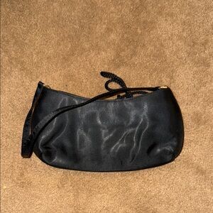 La Regale Black Crescent Shoulder Bag